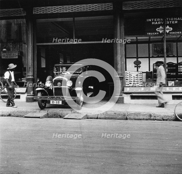 Singer car showroom, Port of Spain, Trinidad, Trinidad and Tobago, 1931. Artist: Unknown