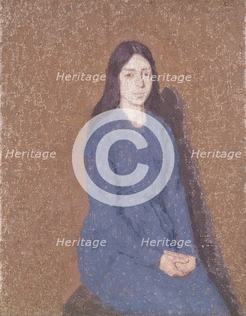 'Girl in a blue dress', 1900-1935. Artist: Gwendolen Mary John