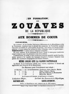 Les Zouaves, from French Political posters of the Paris Commune,  May 1871. Artist: Unknown