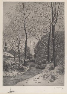 Moonlit Stroll in Winter, c. 1880s. Creator: Unknown.