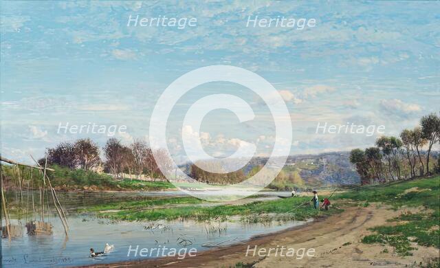 On the Seine, 1860. Creator: Emile Lambinet.