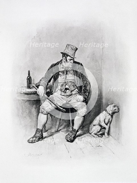 Bill Sikes and his dog, c1894. Artist: Frederick Barnard