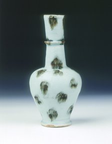 Qingbai vase with ferruginous brown spots, Yuan dynasty, China, mid 14th century. Artist: Unknown