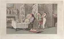 Quae Genus, in the Service of Sr. Jeffery Gourmand, from "The History of Johnny ..., August 1, 1821. Creator: Thomas Rowlandson.