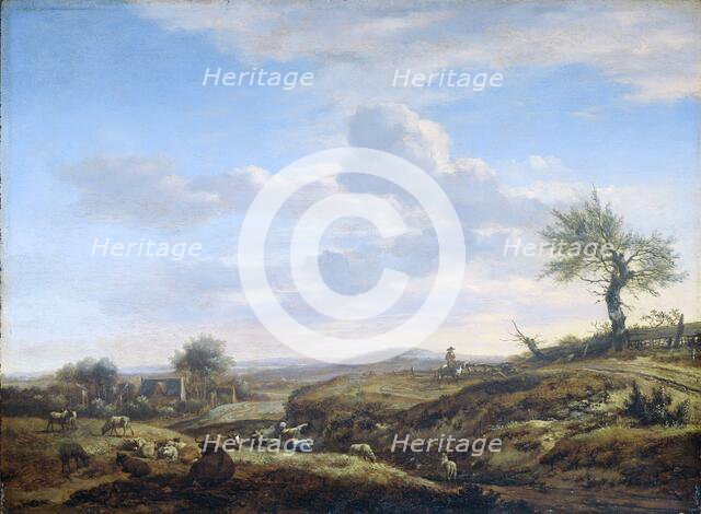 Hilly Landscape with a High Road, 1660-1672. Creator: Adriaen van de Velde.