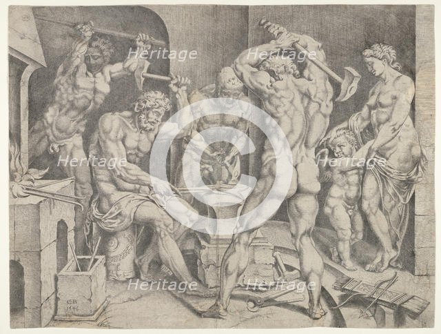 The Forge of Vulcan, 1546. Creator: Cornelis Bos.