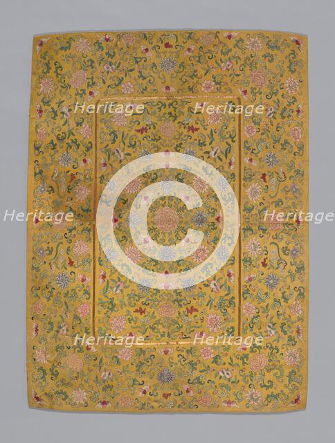 Cover (Furnishing Fabric), China, Qing dynasty (1644-1911), 1850/75. Creator: Unknown.