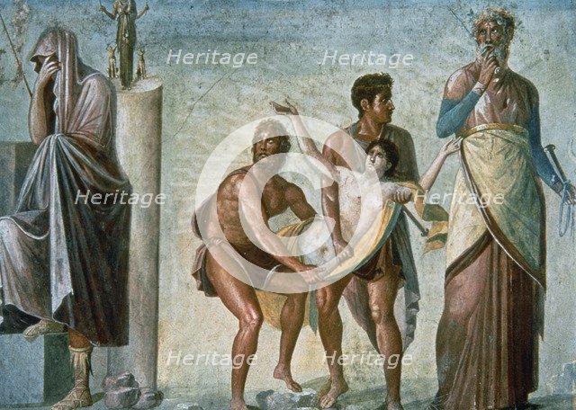 Sacrifice of Iphigenia, fresco from the house of the Tragic Poet in Pompeii.