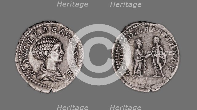 Denarius (Coin) Portraying Plautilla, 202-205, issued by Septimius Severus. Creator: Unknown.