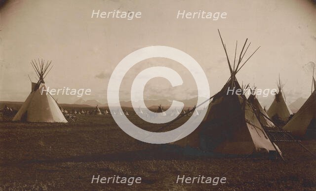 Piegan encampment, c1900. Creator: Edward Sheriff Curtis.