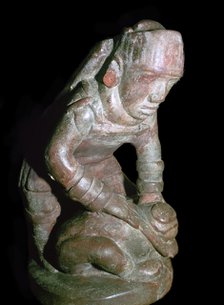 Native American male pottery figure, 9th-15th century. Artist: Unknown