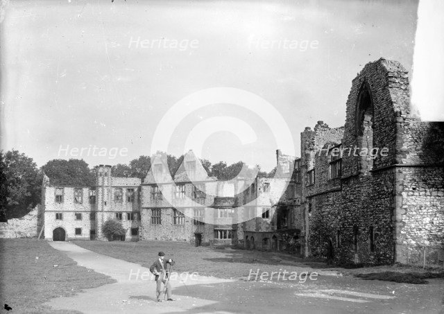 Photographer in front of the ruins of Dudley Castle, Dudley, West Midlands, c1860-c1922. Artist: Henry Taunt