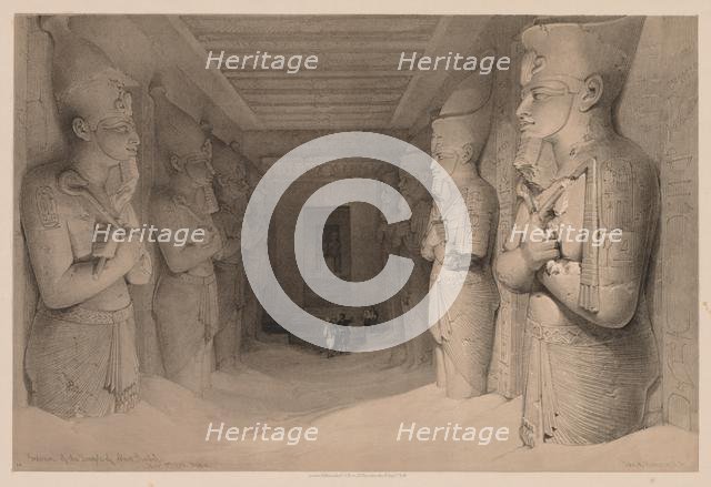 Egypt and Nubia: Volume I - No. 14, Interior of the Temple Aboo Simbel, 1836. Creator: Louis Haghe (British, 1806-1885).