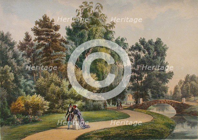 The Vlakhernskoye-Kuzminki estate, c. 1840. Artist: Rauch, Johann Nepomuk (1804-1847)