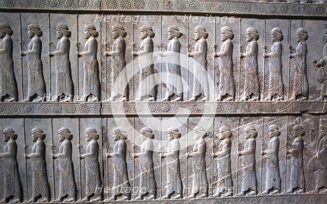 Relief of Immortals, the Apadana, Persepolis, Iran