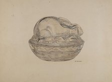 Covered Rabbit Dish, 1935/1942. Creator: George Yanosko.