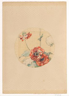 Design for the painting of signs for the manufacture Vieillard in Bordeaux, with poppies, c.1875-c.1 Creator: Anon.
