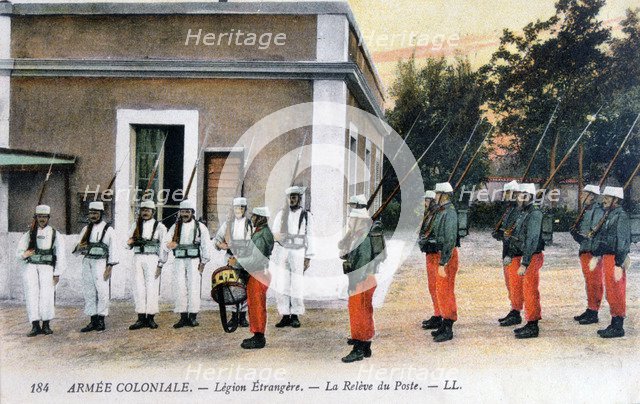Changing of the Guard, French Foreign Legion, c1910. Artist: Unknown
