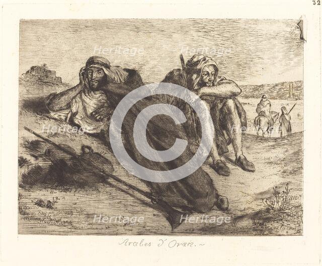Arabs of Oran (Arabes d'Oran), 1833. Creator: Eugene Delacroix.
