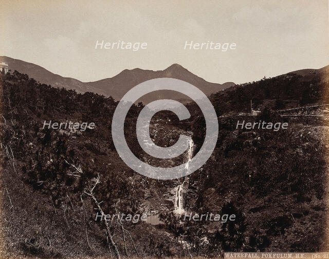 Hong Kong: the waterfall at Pokfulum, c1873. Creator: William Pryor Floyd.