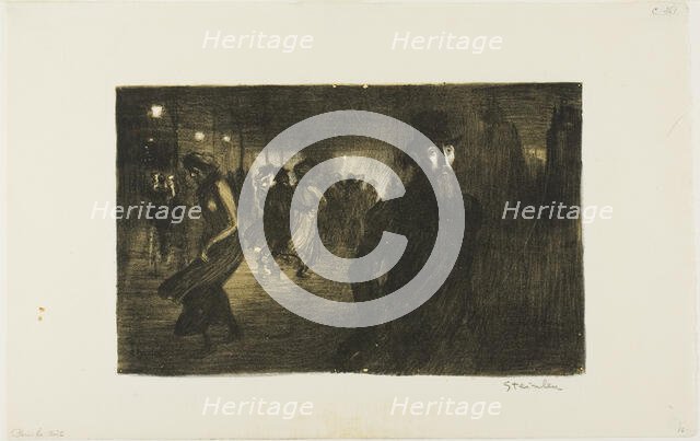 Paris, Night, 1903. Creator: Theophile Alexandre Steinlen.
