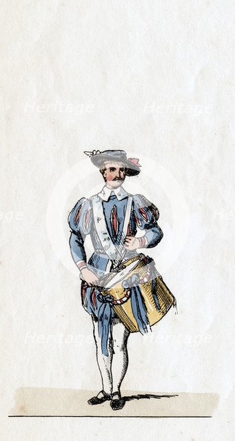 Musician, costume design for Shakespeare's play, Henry VIII, 19th century. Artist: Unknown