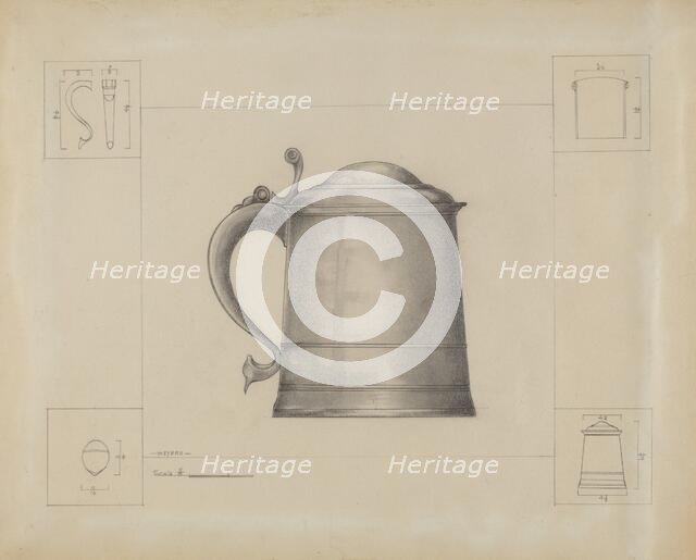 Pewter Tankard, c. 1936. Creator: Henry Meyers.