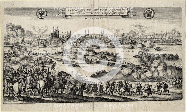 The Imperial army under Johann Tserclaes Count of Tilly storms and sets fire to Magdeburg, 1637.