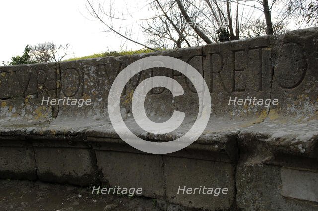 Roman inscription, Pompeii, Italy, 2009. Creator: LTL.