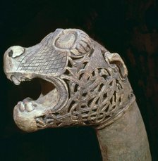 The Academician's' animal head-post from the Oseburg ship burial, 9th century Artist: Unknown