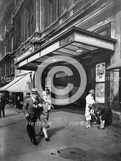 Entrance to Westminster Underground Station, City of Westminster, London. Artist: George Davison Reid