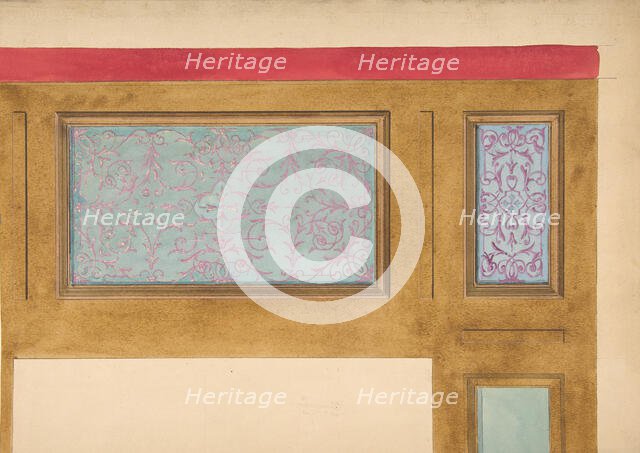 Design for woodwork and painted panels, 19th century. Creators: Jules-Edmond-Charles Lachaise, Eugène-Pierre Gourdet.