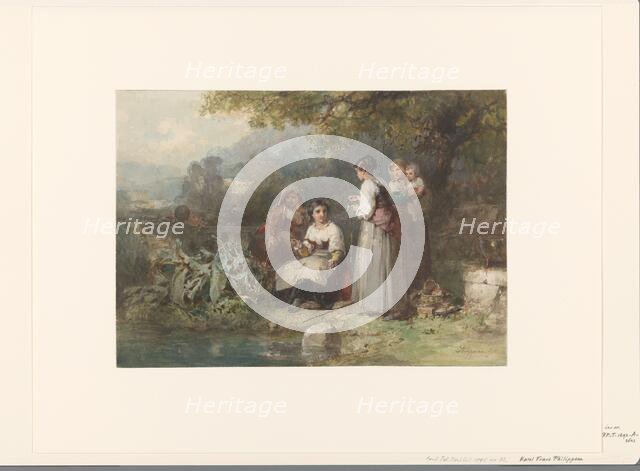 Group of Italian fisherwomen, 1835-1892. Creator: Karel Frans Philippeau.