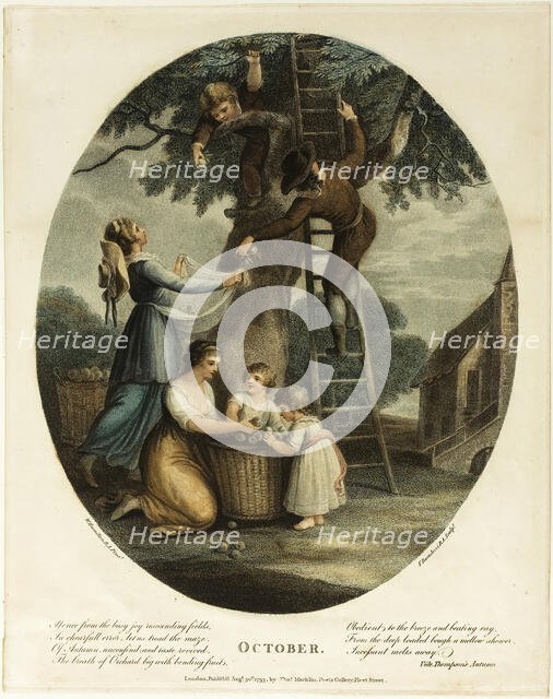 October, August 30, 1793. Creator: Francesco Bartolozzi.