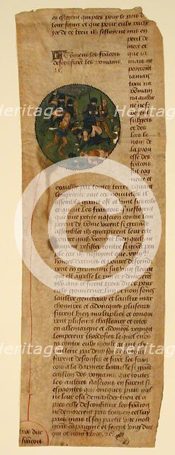 Manuscript Cutting from the Grande Chroniques de France, French, mid-15th century. Creator: Unknown.