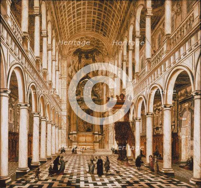 Interior of the Jesuit church in Antwerp, 1668. Creator: Ehrenberg, Wilhelm Schubert van (1630/7-c. 1676).