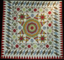 Bedcover (Star of Bethlehem Quilt), New York, c. 1830. Creator: Unknown.
