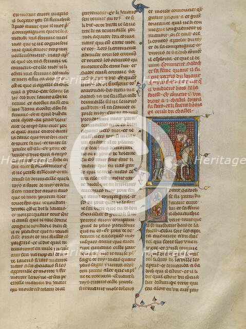 The Departure and Journey of Sadoch and Celynde, about 1320-1340. Creator: Unknown.