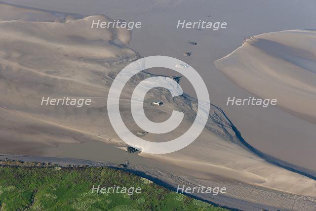 Foundations and piers of the dismantled Severn Railway Bridge, Gloucestershire, 2014. Creator: Historic England Staff Photographer.