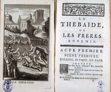 Cover of 'Thebaid' by Jean Racine with an illustration of 1744.