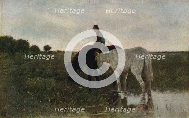 Watering Horses, 1871, (1913). Artist: Anton Mauve