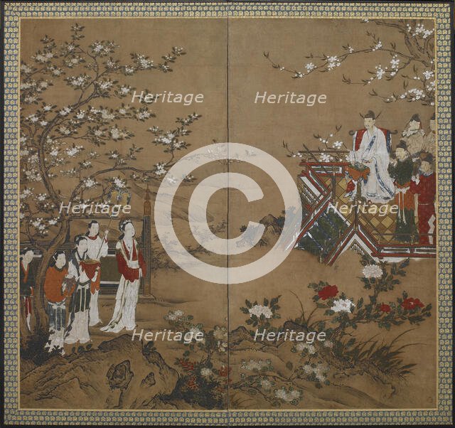 The Chinese emperor Ming Huang and Yang Kuei-fei, Edo period, early 17th century. Creator: Kano school.