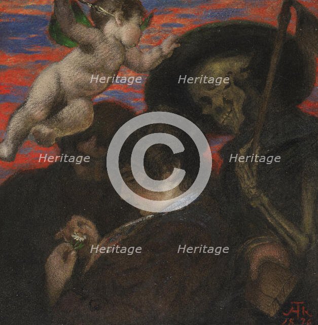 Amor vincit omnia (Lovers with Cupid and Death), 1876. Creator: Thoma; Hans (1839-1924).