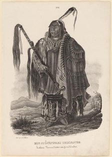 Ein Monitari Indianer, 1839. Creator: Karl Bodmer.