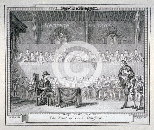 The Trial of Thomas Wentworth, Earl of Strafford, Westminster Hall, London, 1641 (c1750).            Artist: J Collyer