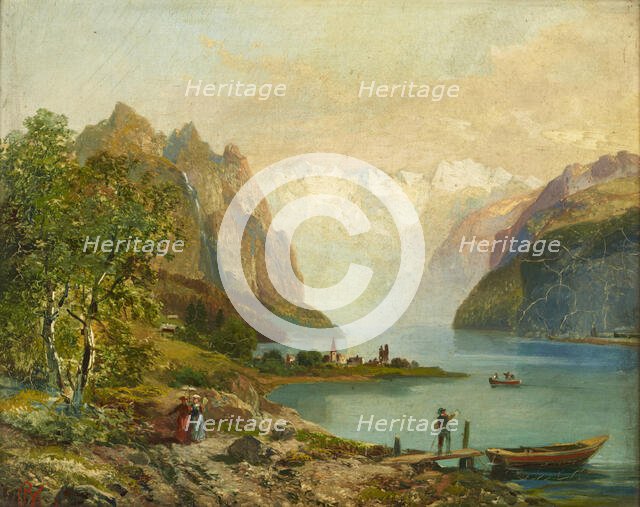 Walensee (Lake of Wallenstat), 19th century. Creator: Bernhard Michling.