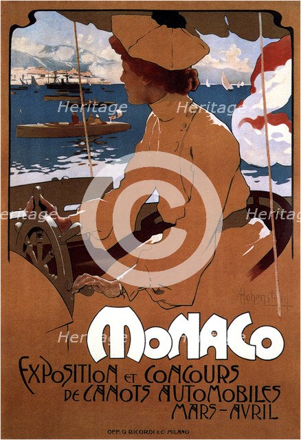 Monaco: Exposition de Canots Automobiles, 1900. Artist: Hohenstein, Adolfo (1854-1928)