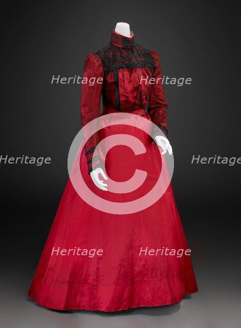 Ball Gown (Bodice, Skirt), 1890s. Creator: Unknown.