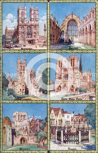 Venues of coronations at various periods before and since Edward the Confessor, 1937.Artist: Henry Charles Brewer