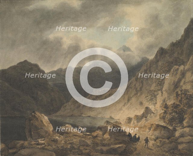 Storm Over A Lake, 1800-1811. Creator: Attributed to Joseph Barber.